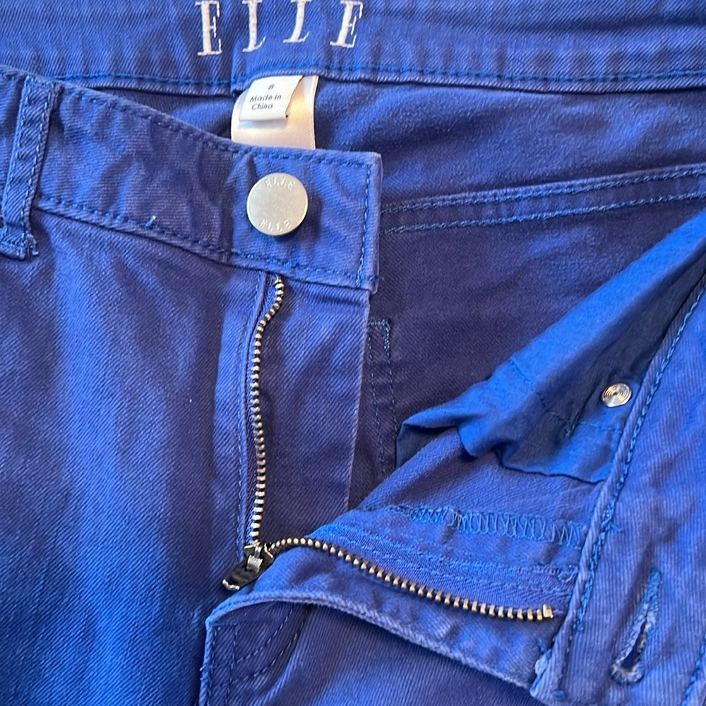 Elle Crop Blue Pants Size 8 - Picture 10 of 11